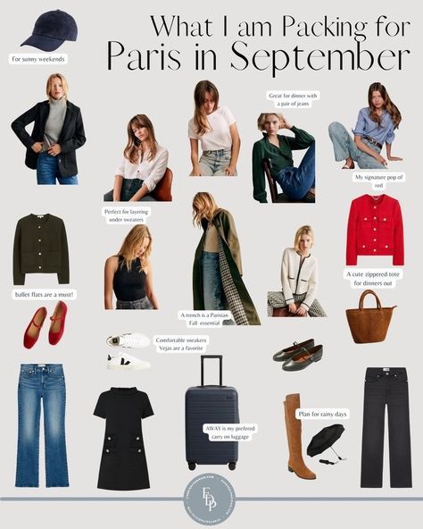 What I Packed for Paris in September | Rebecca Plotnick Packing For Paris, What To Pack For Paris, Blondo Boots, Paris In September, Tomboy Shirts, Jackie Dress, Wide Legged Jeans, Parisian Lifestyle, Fashion Cakes