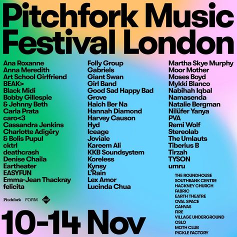 Pitchfork Music Festival London and Paris Lineups 2021 Announced | Pursuit Of Dopeness Hannah Diamond, London In November, Festival Lineup, Pitchfork Music Festival, Uk Festivals, Indie Festival, Mother Art, Festivals Around The World, Independent Music