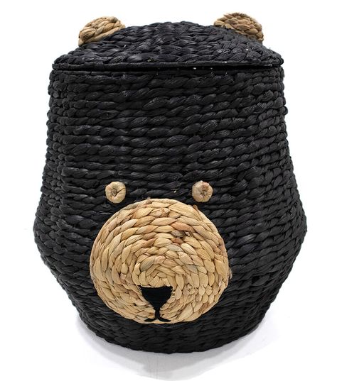 18" Black Bear Water Hyacinth Woven Basket by Place & Time | JOANN Fishing Baby Nursery, Wilderness Boys Room, Moody Baby Nursery, Rustic Nursery Boy, Boy Mountain Nursery, Forest Playroom, Vintage Woodland Nursery, Camping Nursery Theme, Outdoorsy Nursery