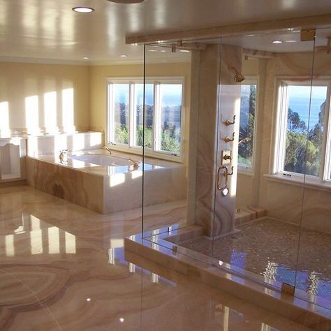 Romantic Bathrooms, Large Bathroom, Bathroom Design Luxury, Dream Bathrooms, Marble Bathroom, Luxury Homes Dream Houses, Dream House Interior, House Bathroom, Ideas Bathroom