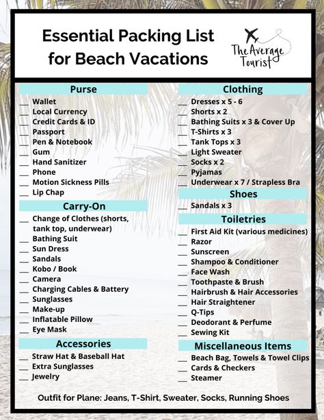 Beach Trip Packing List, Essential Packing List, Beach Trip Packing, Beach Vacation Packing, Beach Vacation Packing List, Packing Essentials List, Travel Packing Checklist, Vacation Videos, Beach Packing