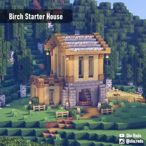 Hi everyone, I just finished this starter house for the birch forest and really loved the roof, different but it won me over (non shaders image included btw) 1 starter house per biome, 8 biomes done by now!: Minecraftbuilds Forest Minecraft House, Minecraft Birch Forest, Minecraft Aesthetic Builds, Minecraft Interior Ideas, Medieval Builds, Minecraft Bases, Maine Craft, Cute Minecraft Builds, Minecraft P