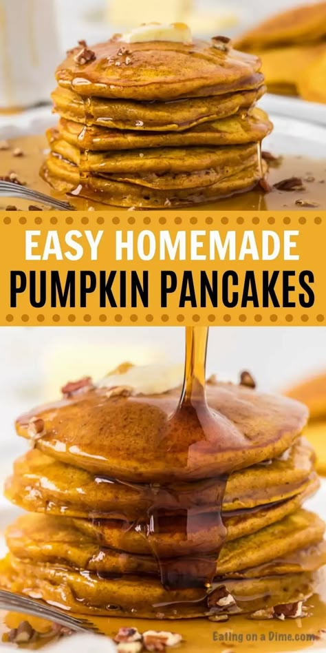 Homemade Pumpkin Pancakes, Fluffy Pumpkin Pancakes, Pumpkin Pancakes Easy, Pumpkin Pancake, Pumpkin Spice Pancakes, Pumpkin Pancake Recipe, Pumpkin Pancakes, Fall Breakfast, Pancakes Easy