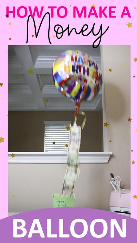 Diy Money Box Ideas Birthday, How To Make A Money Box For Birthday, Money Box Diy, Money Balloon, Birthday Money Gifts, Graduation Money Gifts, Balloon Surprise, Happy Balloons, Its A Boy Balloons