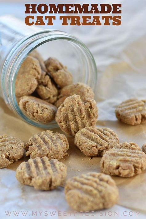 Homemade cat treats are the purrr-fect way to show your feline friends some extra love. Made with only four ingredients, these chewy cat treats are simple to make. These treats will quickly become your favorite go-to for a wholesome recipe with no additives. Your cat will agree—these tuna treats are delicious! #homemadecattreats #mysweetprecision