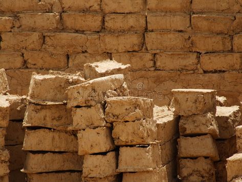 Mud bricks. Used for sustainable building , #spon, #bricks, #Mud, #building, #sustainable #ad Mud Building, Mud Brick, Earth Environment, Graphic Design Portfolio Cover, Primitive Technology, Brick Construction, Sustainable Building, Brick Masonry, Brick Texture