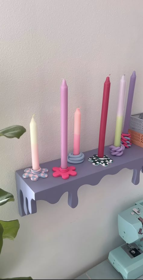 Easy Clay Candle Holder, Clay Art Candle Holders, Diy Air Dry Clay Candle Holders, Air Dry Clay Taper Candle Holder Diy, Fimo Candle Holder, Candle Holder Clay Diy, Air Hardening Clay Ideas, Air Dry Clay Candle Holder Diy, Clay Shelves