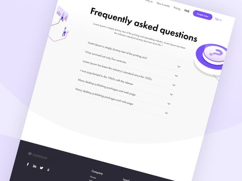 Simple FAQ page by Dimitris Chronopoulos on Dribbble Desktop Publishing, Type Setting, Landing Page Design, Page Design, Ui Design, Landing Page, Cryptocurrency, Creative Professional, Global Community