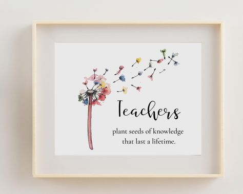 Teachers Day Small Quotes, Beautiful Quotes For Teachers, Teacher Retirement Quotes Inspirational, Colorful Dandelion, Teachers Day Quotes, Pretty Office Supplies, Crazy Crafts, Teacher Quotes Inspirational, Lettering Art