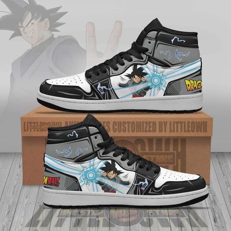 Best Anime Gifts - Fast shipping - Exclusive Designs Discover custom personalized anime Jordan sneakers for men and women. This is a great anniversary gift for anime enthusiasts. These Goku Shoes are ready to inspire you in a new look! Each of our boot sneakers is custom-hand-made with a high-quality rubber outsole and leather upper for traction and exceptional durability. Lace-up closure for a snug fit. Features a semi-glossy leather to make the shoes more breathable and easier to clean. Eco-fr Deku Shoes, Goku Shoes, Jordans Custom, Goku Shirt, Dragon Ball Shoes, Jordan 1 High Top, Naruto Shoes, Boot Sneakers, Ball Shoes