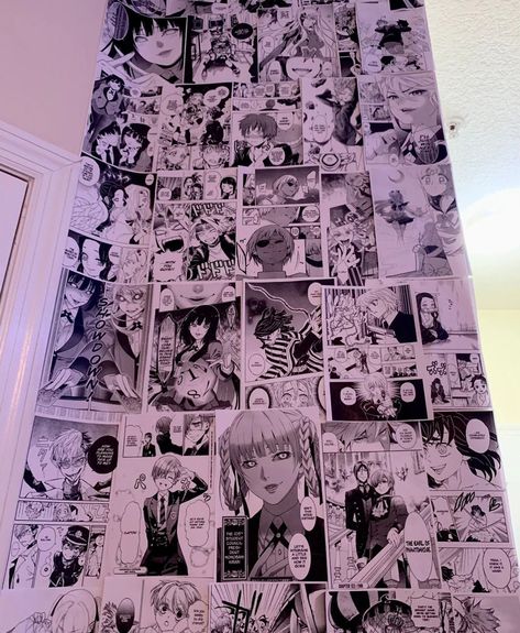 Anime Manga Wallpaper For Walls Check more at https://imageinfinitecreations.com/anime-manga-wallpaper-for-walls/ Manga Panel Wall Bedroom, Manga Panels Aesthetic Room, Anime Manga Wall Room Decor, Manga Wall Room Decor, Anime Wall Ideas, Manga Wall Bedroom, Wall Collage Anime, Manga Wall Room, Manga Panel Wall