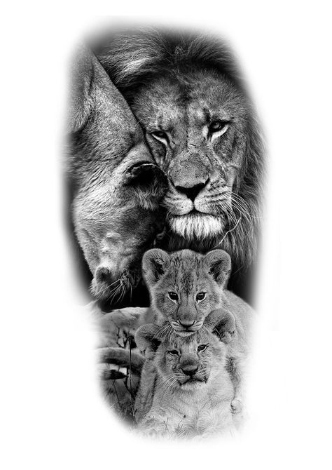 Lion Family Tattoo, Lion Cub Tattoo, Lion And Lioness Tattoo, Lioness Tattoo Design, Lion Shoulder Tattoo, Cubs Tattoo, Tattoo Family, Tattoo Lion, Lioness Tattoo