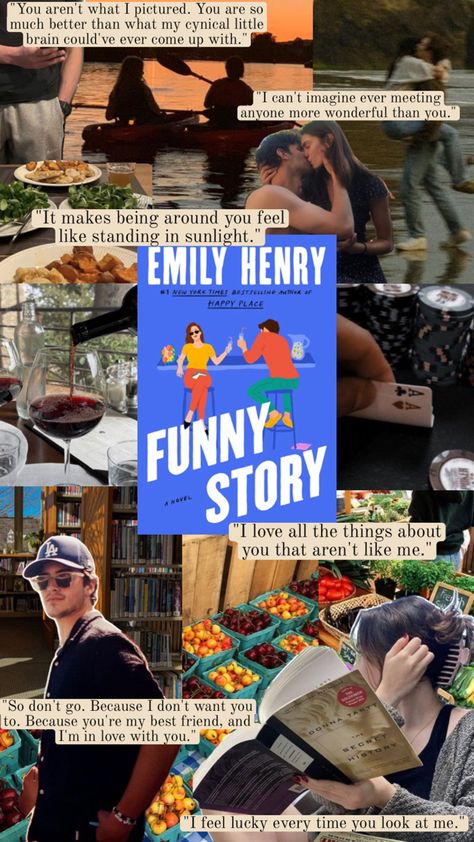 Funny Story by Emily Henry book aesthetic Emily Henry Funny Story Aesthetic, Emily Henry Books Aesthetic, Funny Story By Emily Henry, Funny Story Emily Henry Fan Art, Book Lovers Emily Henry Fan Art, Funny Story Book Aesthetic, Literary Fiction Aesthetic, Emily Henry Funny Story, Book Boyfriends Pictures