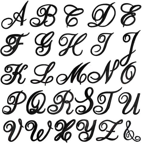 Monogramm Alphabet, Tattoo Fonts Alphabet, Alphabet Style, Letter Patches, Cursive Alphabet, Iron On Letters, Script Monogram, Cursive Letters, Monogram Alphabet