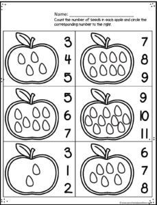 Apple Worksheets for Preschoolers — Preschool Play and Learn Apple Math Preschool, Preschool Apple Worksheets, Apple Math Worksheets, Preschool Apple Activities, Apple Kindergarten, Apple Lessons, Apple Math, Apple Preschool, Apple Activities