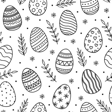 Easter Egg Doodle, Easter Clipart Black And White, Easter Whiteboard Ideas, Easter Bunny Doodle, Easter Doodles Easy, Easter Drawings Easy, Easter Sketches, Easter Eggs Drawing, Eggs Doodle