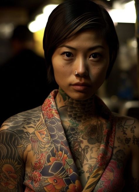 Photos that make me go yeah! It was a stone groove my man! Japanese Gang Tattoo, Yakuza Women Tattoo, Yakuza Tattoo Woman, Yakuza Women, Yakuza Fashion, Japanese Tattoos Women, Women Samurai, Yakuza Girl, Japanese Tattoo Women