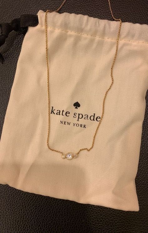 Diy Piercing, Spade Necklace, Kate Spade Necklace, Preppy Jewelry, Expensive Jewelry Luxury, Last Words, Golden Necklace, Three Stone Diamond, Dope Jewelry