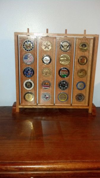 Challenge Coin Holder, Challenge Coin Display, Wood Project Ideas, Military Retirement, American Flag Wood, Coin Display, Medal Display, Laser Projects, Navy Military