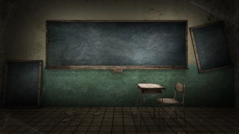 Horror and creepy classroom in the schoo... | Premium Photo #Freepik #photo #vintage #school #wood #education Creepy Classroom, Classroom Background, Creepy Backgrounds, Film Background, School Hallways, Best Friends Cartoon, Photoshop Design Ideas, School Interior, Friend Cartoon