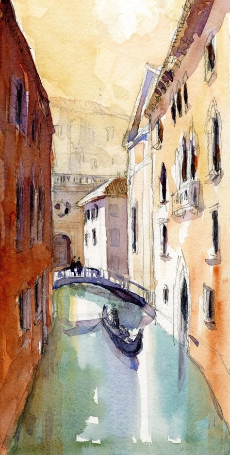 Architecture Artists, Venice Painting, Architecture Drawing Sketchbooks, Landscape Architecture Drawing, Watercolor Architecture, Italy Painting, Travel Drawing, Watercolour Inspiration, Architecture Drawing Art