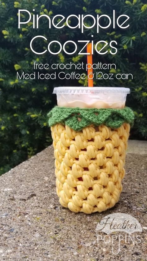 4 Medium Yarn Crochet Patterns, Crochet Can Koozie Pattern Free, Small Crochet Items To Sell, Crochet Projects For Summer, Crochet Cozy Free Pattern, 30 Minute Crochet Projects, Summer Crochet Ideas, Drink Coozies, Summer Crochet Projects