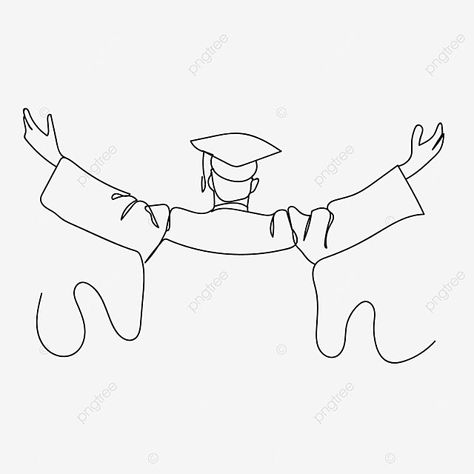 Graduate Drawing Easy, Man Drawing Easy, Graduation Drawing, Graduation Clip Art, Graduation Designs, Hand Outline, Drawing Man, Man Drawing, I Love Her Quotes