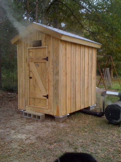 Backyard Smokehouse, Homemade Smoker Plans, Small Smoker, Backyard Smokers, Build A Smoker, Custom Smokers, Smoker Designs, Diy Smoker, Smoker Plans