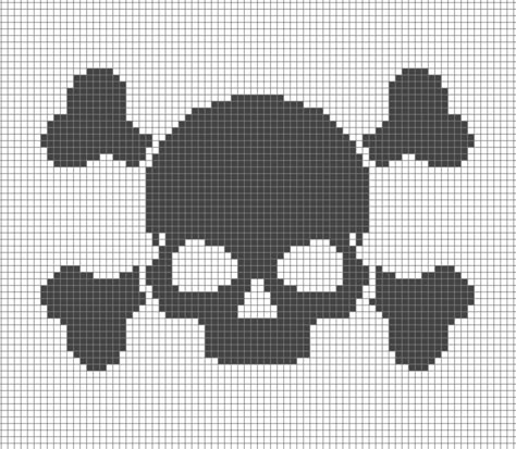 Alpha Grid Pattern, Crochet Skull Blanket, Pixel Art Skull, Skull Pixel Art, Grille Pixel Art, Pixel Art Crochet, Cross Stitch Skull, Crochet Grid Patterns, Basting Stitch