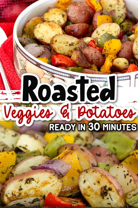 Veggie In Oven, Potato And Veggie Bake, Roasted Vegetables With Potatoes, Potato And Veggies In Oven, Oven Roasted Veggies Recipes, Oven Roasted Veggies And Potatoes, Oven Roasted Potatoes And Vegetables, Roasted Veggies And Potatoes In Oven, Roasted Potatoes And Zucchini In Oven