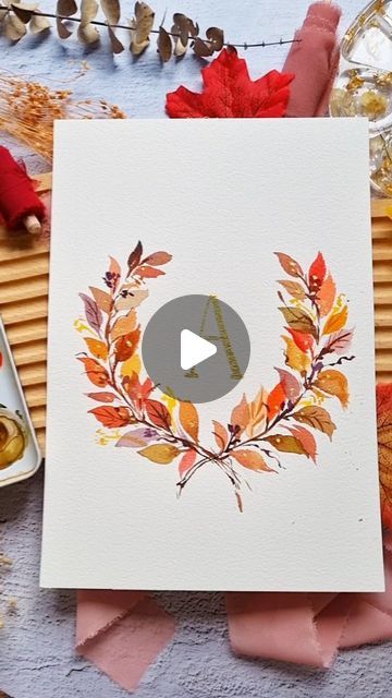 Joly Poa on Instagram: "One of my favorite autumn paintings 🍁🍂 What's your favorite part of autumn?  You can find this in my @skillshare class called Paint Fall Florals and Foliage with Gold Accents   #skillshare #watercolorautumn #autumnleaves #autumn2024 #watercolorwreath #watercolortutorial #botanicalart" Watercolor Guide, Fall Instagram, Autumn Watercolor, Watercolor Border, Botanical Line Drawing, Wild Baby, Watercolor Poppies, Daisy Painting, Art Hub