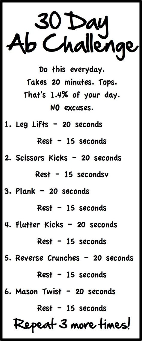 I started my 30 Day Ab Challenge on April 1st, 2013. I've been doing this routine everyday and will take daily pictures of my progress. I got this fitness inspiration from http://m.skinnyms.com/fabulous-abs-in-30-days-challenge/ Abb Challenge, Challenge 30 Day, 30 Day Ab Challenge, Get Abs, 30 Day Abs, Ab Challenge, Ab Work, Exercise Program, 30 Day Fitness