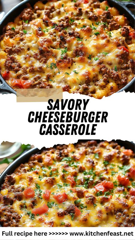 Enjoy all the flavors of a classic cheeseburger in this savory, cheesy casserole! Perfect for busy nights, this dish is kid-friendly and highly customizable. One Pot Cheeseburger Casserole, Cheesy Turkey Burger Casserole, Cheese Burger Casserole Recipes, Burger Casserole Recipes, Cheese Burger Casserole, Burger Casserole, Classic Cheeseburger, Cheeseburger Casserole Recipe, Winter Cooking