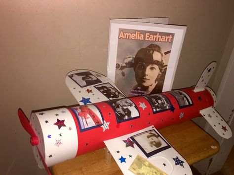 2nd Grade Amelia Earhart Project #ameliaearhart Amelia Earhart Project, Airplane Costume, Biography Projects, Presentation Ideas For School, Teaching Sight Words, Ela Activities, Wax Museum, Christmas Math, Amelia Earhart