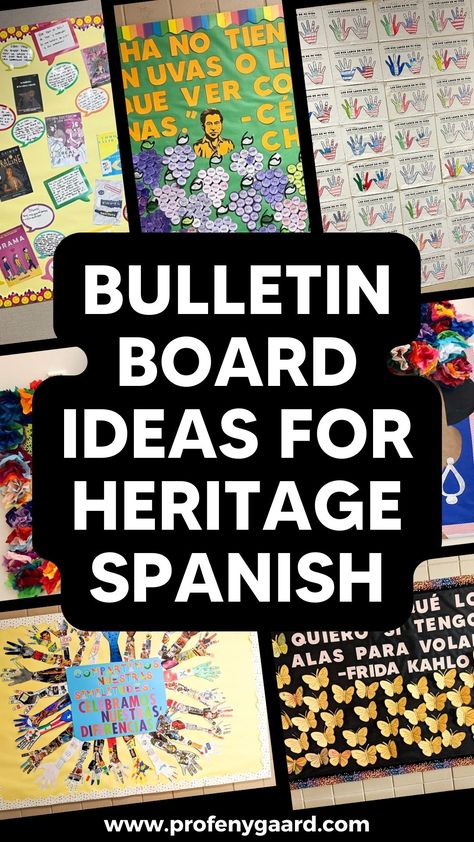 Spanish Classroom Bulletin Boards, Information Bulletin Boards, Spanish Heritage Month, Spanish Bulletin Boards, Hispanic Heritage Month Bulletin Board, Display Student Work, Hispanic Heritage Month Crafts, Class Bulletin Boards, Student Of The Month