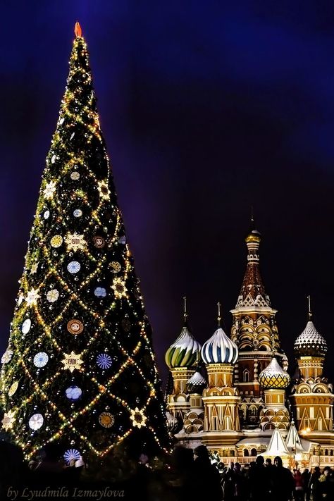 Christmas Tree In Red, Red Square Moscow, Light Night, W Hotel, Red Square, Noel Christmas, Moscow Russia, Christmas Images, Christmas Joy