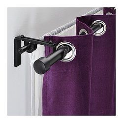 Curtain Rods & Rails - IKEA Double Curtain Rod Set, Painted Curtains, Double Curtain Rod, Purple Curtains, Curtain Rod Holders, Thick Curtains, Double Rod Curtains, Ikea Store, Double Curtains