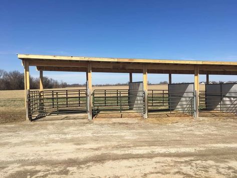 Overnight/horse hotel stalls. Great for competition or for those passing through! Outside Horse Stalls, Temporary Horse Stalls, Outdoor Horse Stall Ideas, Horse Stalls Cheap, Roping Arena, Horse Barn Ideas, Simple Horse Barns, Show Cattle Barn, Small Horse Barns