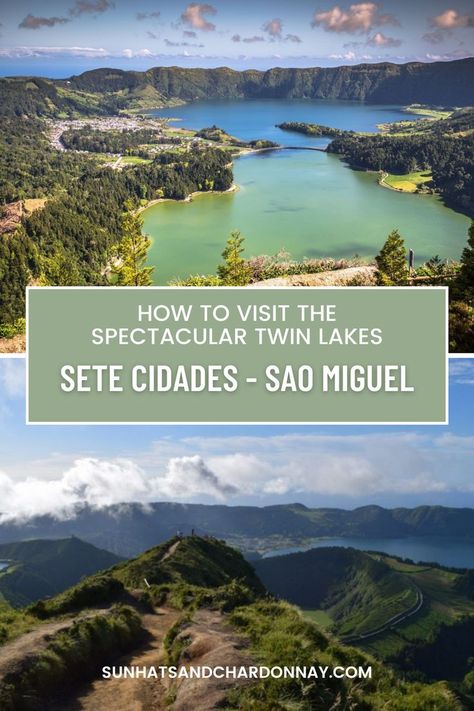 Sete Cidades on Sao Miguel is a breathtaking location in the Azores, featuring two spectacular twin lakes that are a must-visit for any traveler. Discover the beauty of this mesmerizing destination and plan your visit today. Nature | Sao Miguel | Hiking The Azores, Twin Lakes, Slow Travel, Spain And Portugal, Travel Board, Travel Stories, Stunning View, Plan Your Trip, Solo Travel