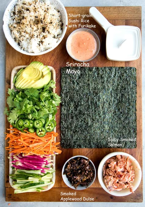 Onigirazu (Sushi Sandwich) - WILD GREENS & SARDINES Vegetarian Sushi Sandwich, Tuna Sushi Sandwich, Erewhon Sushi Sandwich, Sushi Seaweed Wrap, Vegan Sushi Sandwich, Nori Sandwich Wraps, Kimbap Sandwich, Sushi Recipes Vegetarian, Sushi Sandwich Recipes