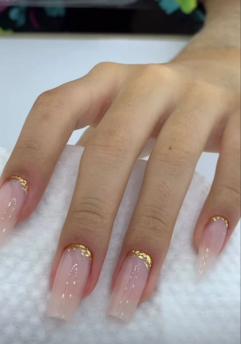 Dear Nails, Simple And Elegant Nails, Nude Nails With Gold, Classy Nude Nails, Ethereal Nails, Break Heart, Ideas Uñas, Her Nails, Blush Nails