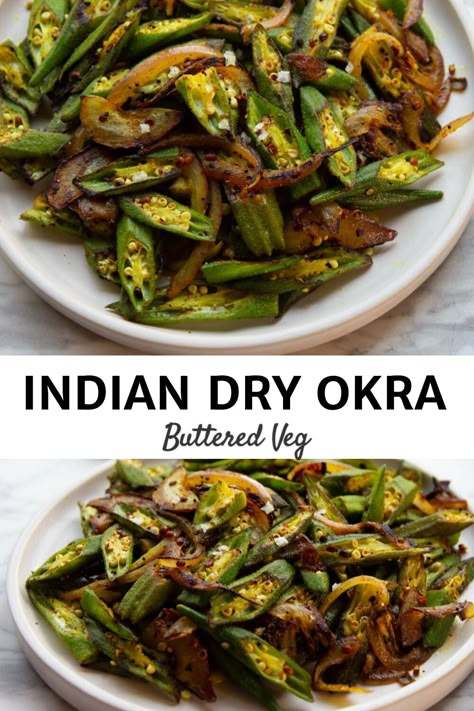 Indian Okra Recipes Curries, How To Prepare Fresh Okra, Okra Side Dish Recipes, Curry Okra Recipes, Red Okra Recipes, Okra Recipes Indian, Sauteed Okra Recipes, Dried Okra Recipe, Boiled Okra