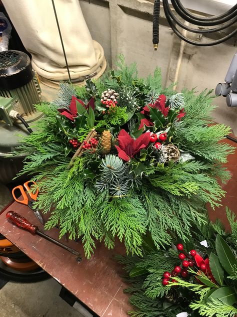 Christmas 2021 Wreath for grave Cemetery Christmas Decorations, Christmas Grave Decorations Cemetery, Christmas Grave Flowers, Grave Wreaths, Cemetery Ideas, Xmas Flowers, Grave Flowers, Centerpieces Diy, Cemetery Decorations