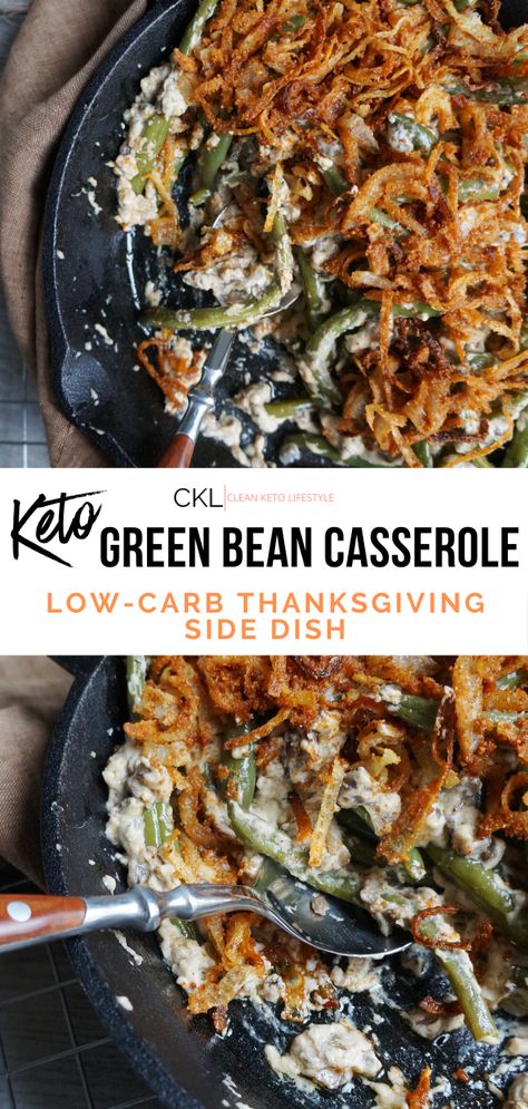 Keto Green Bean Casserole, Keto Green, Keto Holiday Recipes, Clean Keto, Keto Side, Boiled Egg Diet Plan, Low Carb Chicken Recipes, Low Carb Sides, Keto Side Dishes