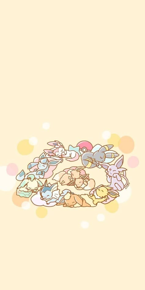 Wallpaper Pokemon, Eevee Wallpaper, Backgrounds Cute, Eevee Cute, Digimon Wallpaper, Pokemon Backgrounds, Pokemon Eeveelutions, Pokemon Wallpaper, Pokemon Eevee