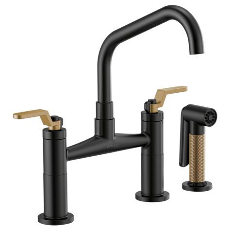 The Litze® Kitchen Collection melds innovative engineering and artistry to strike a balance that is equally at home in modern classic environments and urban industrial spaces. Brizo Litze, Bridge Faucet Kitchen, Bridge Kitchen Faucet, Bridge Faucet, Gold Faucet, Industrial Bathroom, Urban Industrial, Installation Manual, Faucet Handles