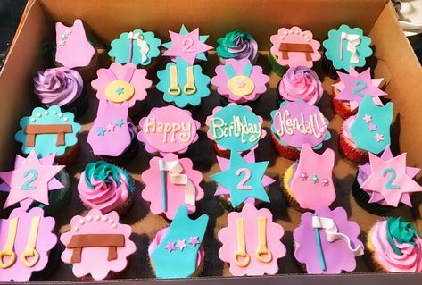 Gymnastics Themed Cupcakes, Gymnastics Birthday Cupcakes, Gymnast Cupcakes, Gymnastics Cupcakes Ideas, Gymnastics Cupcakes, Gymnastics Theme Birthday Party, Gymnastic Party, Gymnastics Cakes, Gym Party