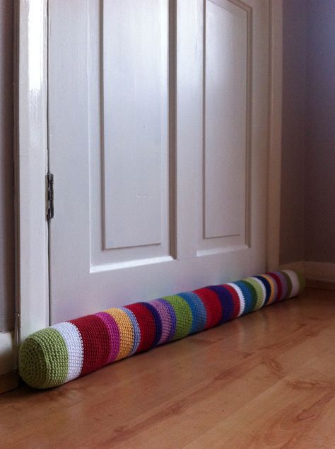 Draft Stopper Diy, Door Draft Stopper, Door Draught Stopper, Door Draft, Draft Stopper, Crochet Cushions, Crochet For Home, Unique Diy Gifts, Crochet Diy