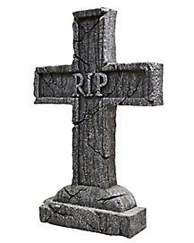 Halloween Tombstones | Cemetery Decorations - Spirithalloween.com Cross Tombstone, Rip Tombstone, Scary Haunted House, Real Haunted Houses, Halloween Tombstones, Cemetery Decorations, Spooky Halloween Decorations, Halloween Yard Decorations, Scary Halloween Decorations