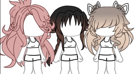 Gacha Life Curly Hair, Matching Gacha Life Outfits, Cool Colorful Backgrounds, Gacha Base Poses Cute, Gacha Hair, Cute Iphone Wallpaper Tumblr, Gacha Outfit, Cool Pixel Art, Characters Inspiration Drawing